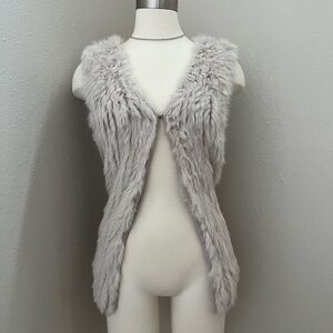 Angora and wool vest in Light Gray